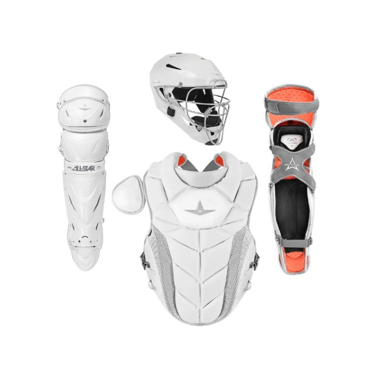 Casque D'attrapeur De Baseball All Star MVP PRO - Taille Petit, Couleur Blanche - Protection Faciale