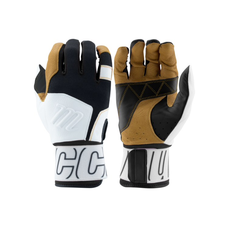 Gants Neufs MBG2BKSM-CB/OR-AXL Gants De Frappe De Baseball Marucci Blacksmith Full-Wrap V2 - Taille XL - Couleur Columbia/Orange - Cuir De Chèvre Gants Cuir Chèvre Baseball Softball