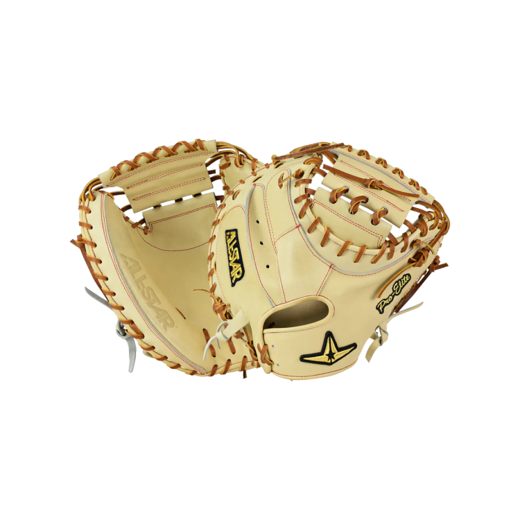 All-Star Pro-Elite® Japan 34" Open Back Catcher's Baseball Mitt - Camel/Light Brown
