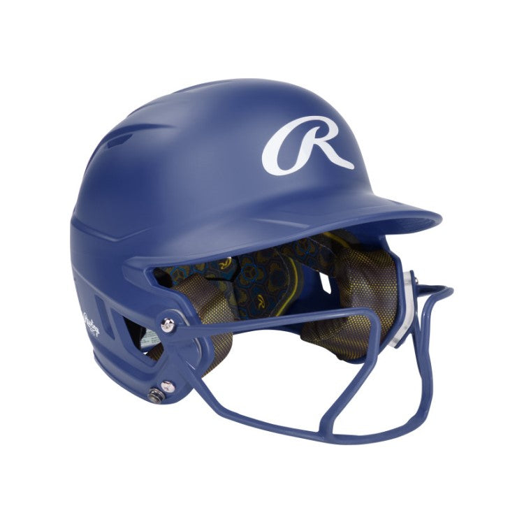 baseball football helmet Rawlings Mach Hi-Viz 1-Tone Matte Helmet w/ Mask — Baseline Sports
