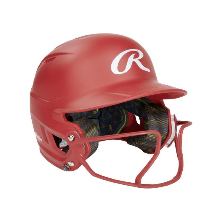 baseball football helmet Rawlings Mach Hi-Viz 1-Tone Matte Helmet w/ Mask — Baseline Sports